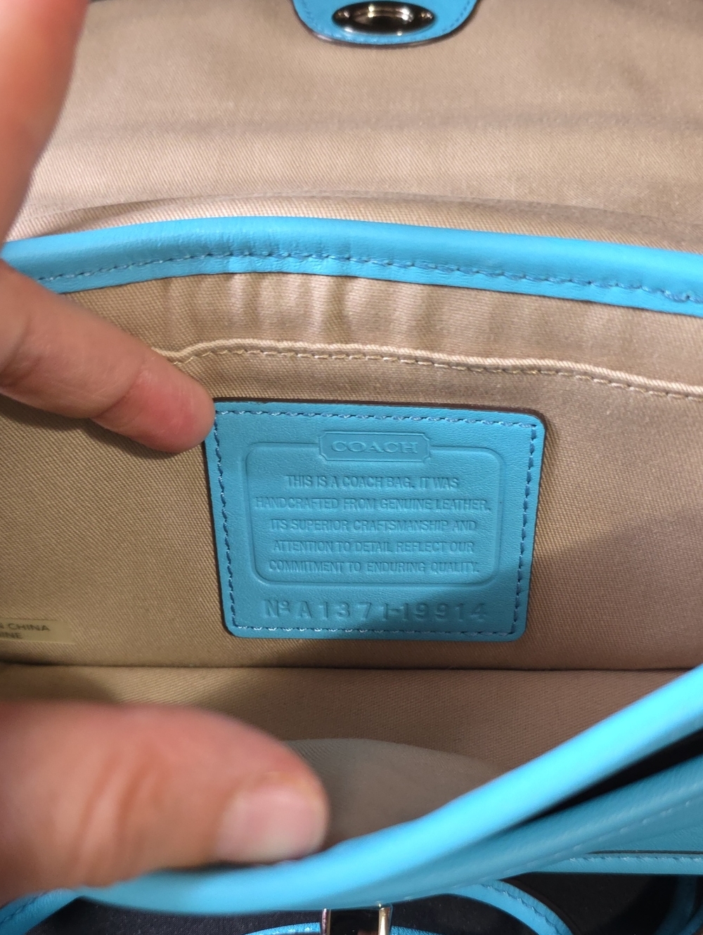 Coach Turquoise Crossbody Bag with Tassel Accent - Picture 3 of 7
